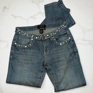 VENUS THE GODDESS Denim Jeans Women's Size 27 Silver Studded Light Blue Wash